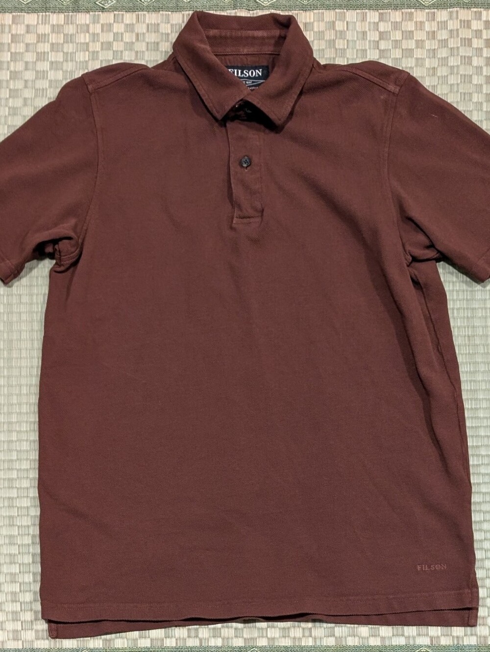 Filson Pique Polo Shirt Cotton Red Men's Size Small Made in Peru